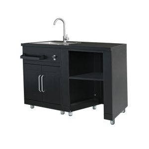 Metall-Außenküche mit Spüle und Stauraum – 2 Module