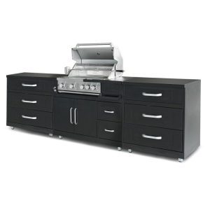 Metall-Außenküche mit Grill und Stauraum – 3 Module