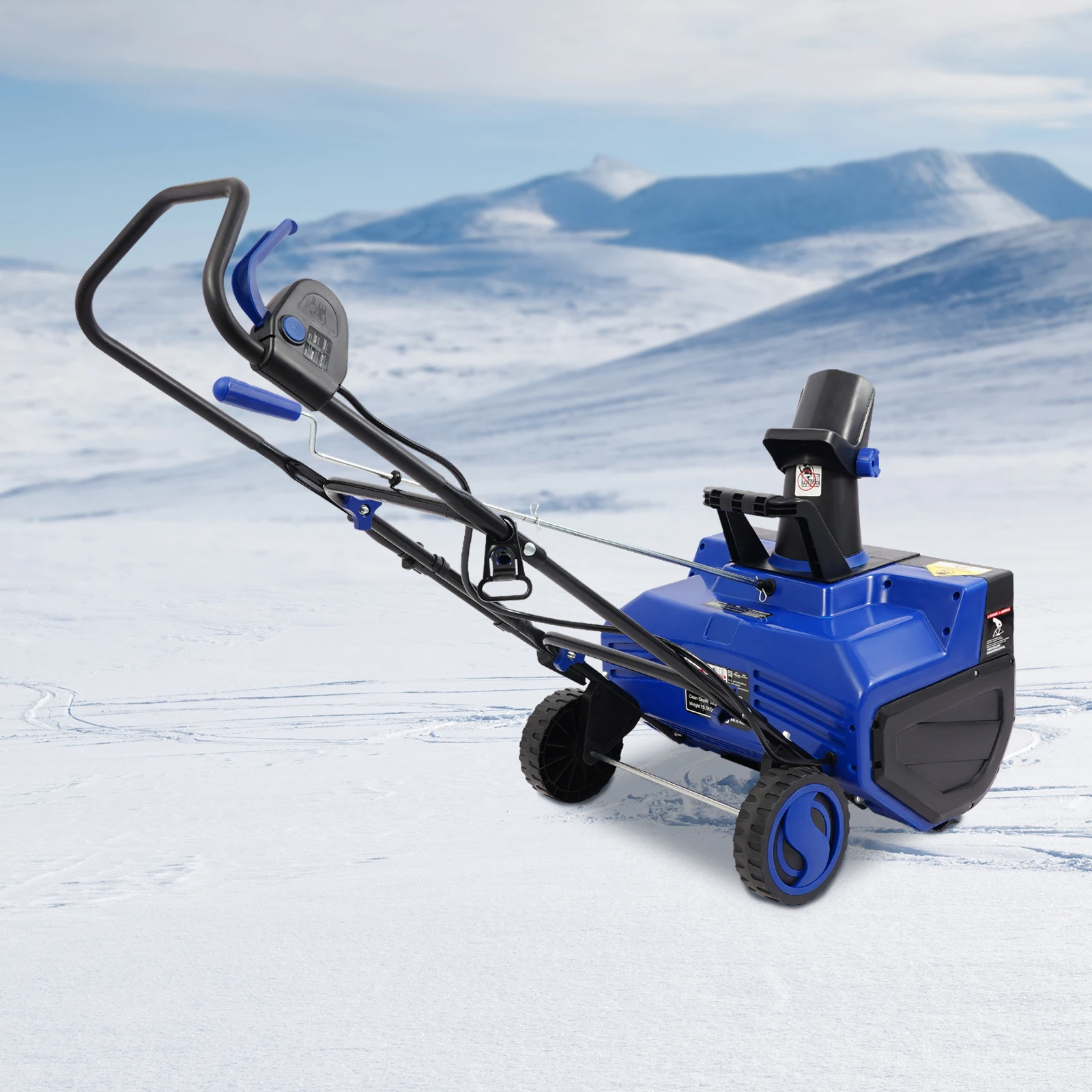 2400W Elektrische Schneefräse 56cm Reinigungsbreite 7,6m Schneewurfhöhe 220V EU-Stecker LED-Licht – Bild 6