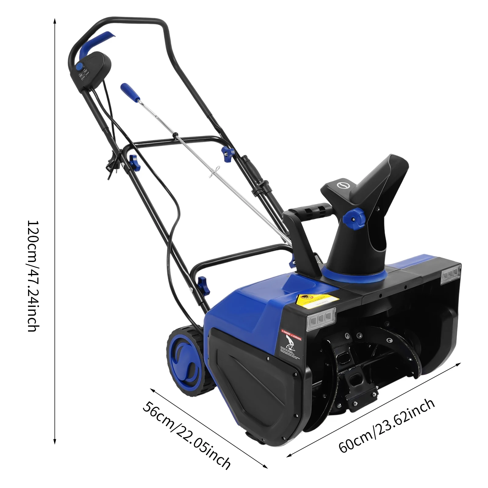 2400W Elektrische Schneefräse 56cm Reinigungsbreite 7,6m Schneewurfhöhe 220V EU-Stecker LED-Licht – Bild 5