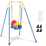 3-in-1 faltbares Kinderschaukel-Set, Gartenmöbel mit Metallrahmen